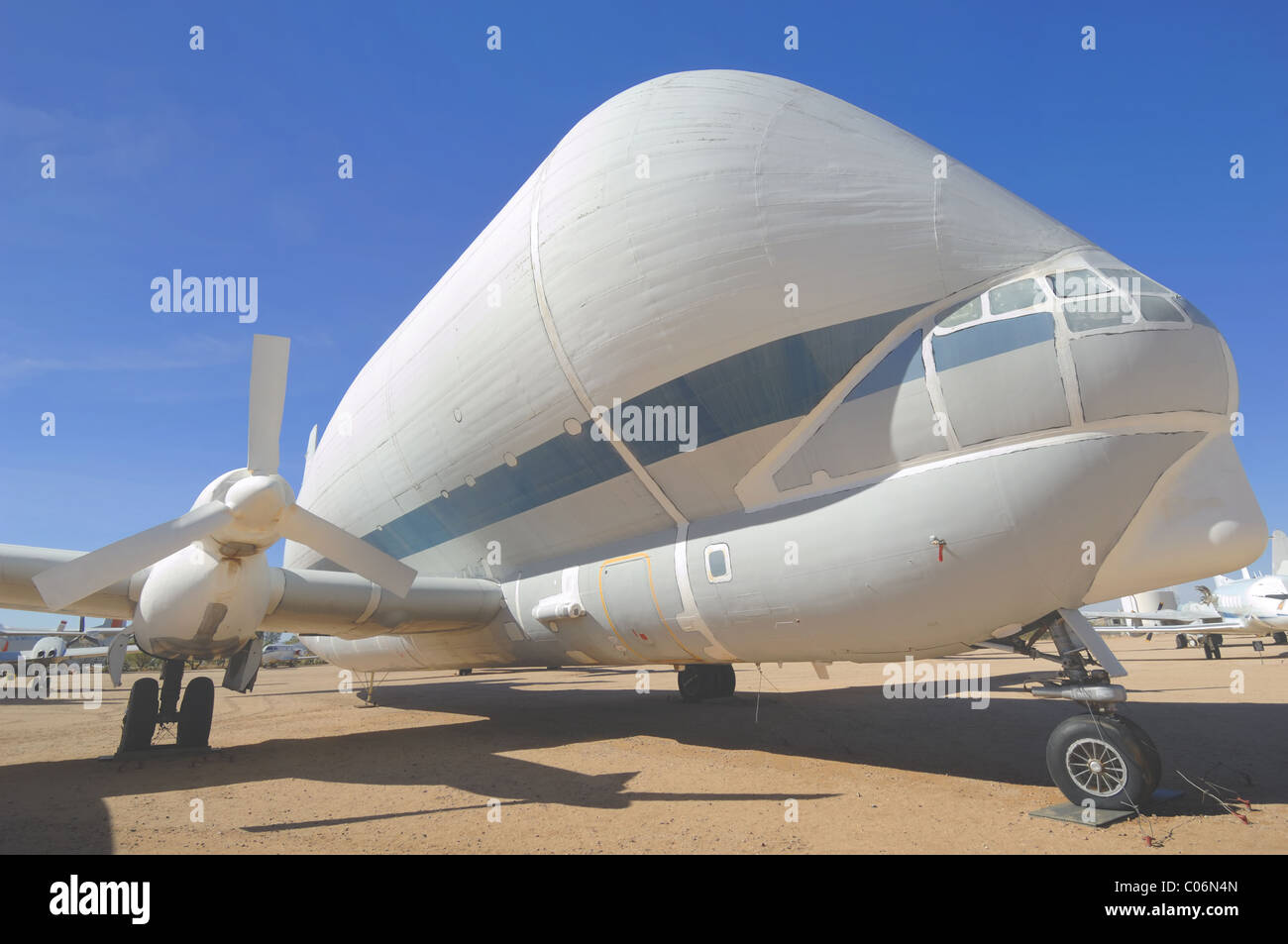 Der Aero Spacelines Super Guppy ist eine große, Großraumflugzeug Frachtflugzeugen zur Überführung übergroße Fracht Komponenten Stockfoto