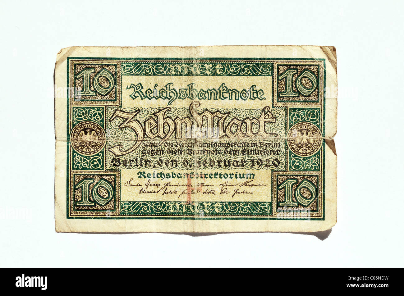 Zehn Reichsmark, 1920, Deutschland, Europa Stockfoto