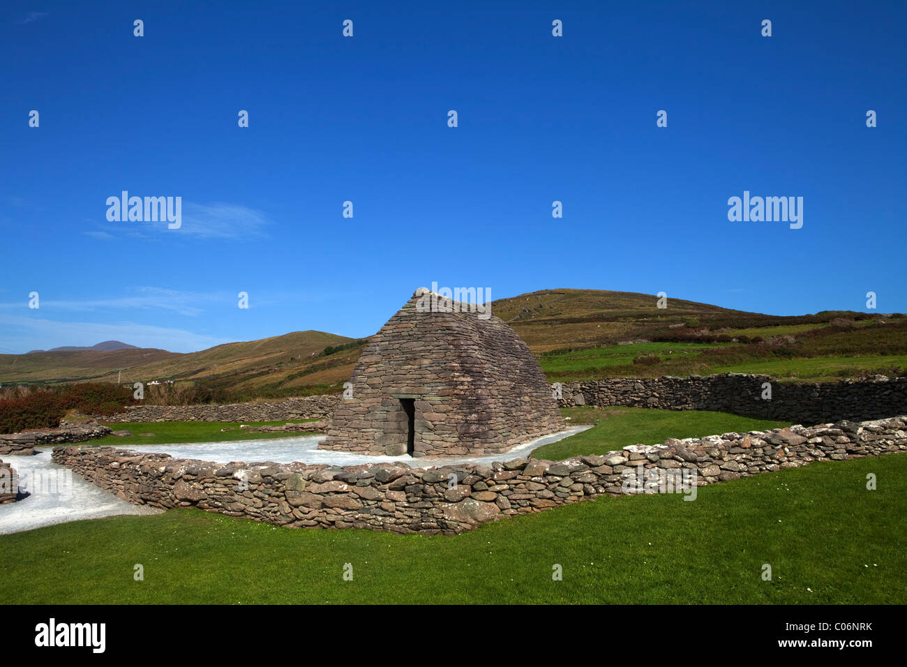 Gallerus Oratorium, voraussichtlich zwischen dem 6. und 9. Jahrhundert, Ballyferriter, Halbinsel Dingle, County Kerry, Irland Stockfoto