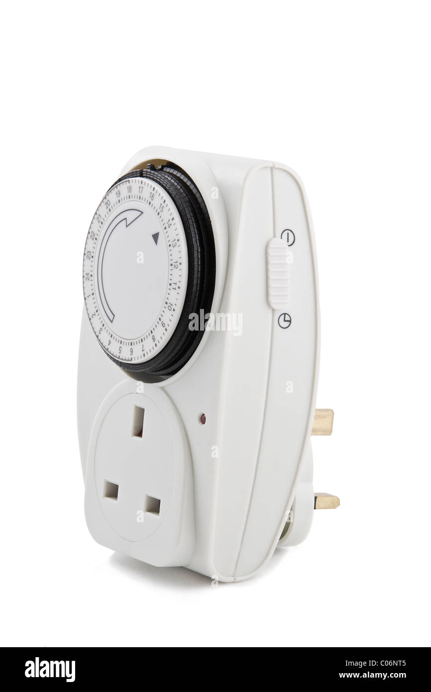 Plug-in-Timer für Elektrogeräte Stockfoto