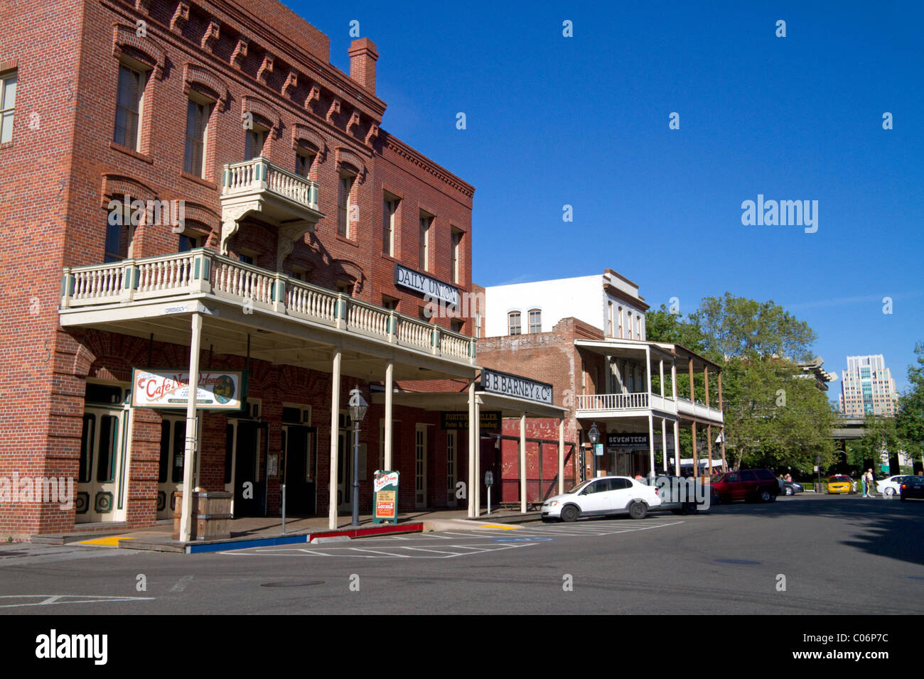 Old Sacramento State Historic Park in Sacramento, Kalifornien, USA. Stockfoto