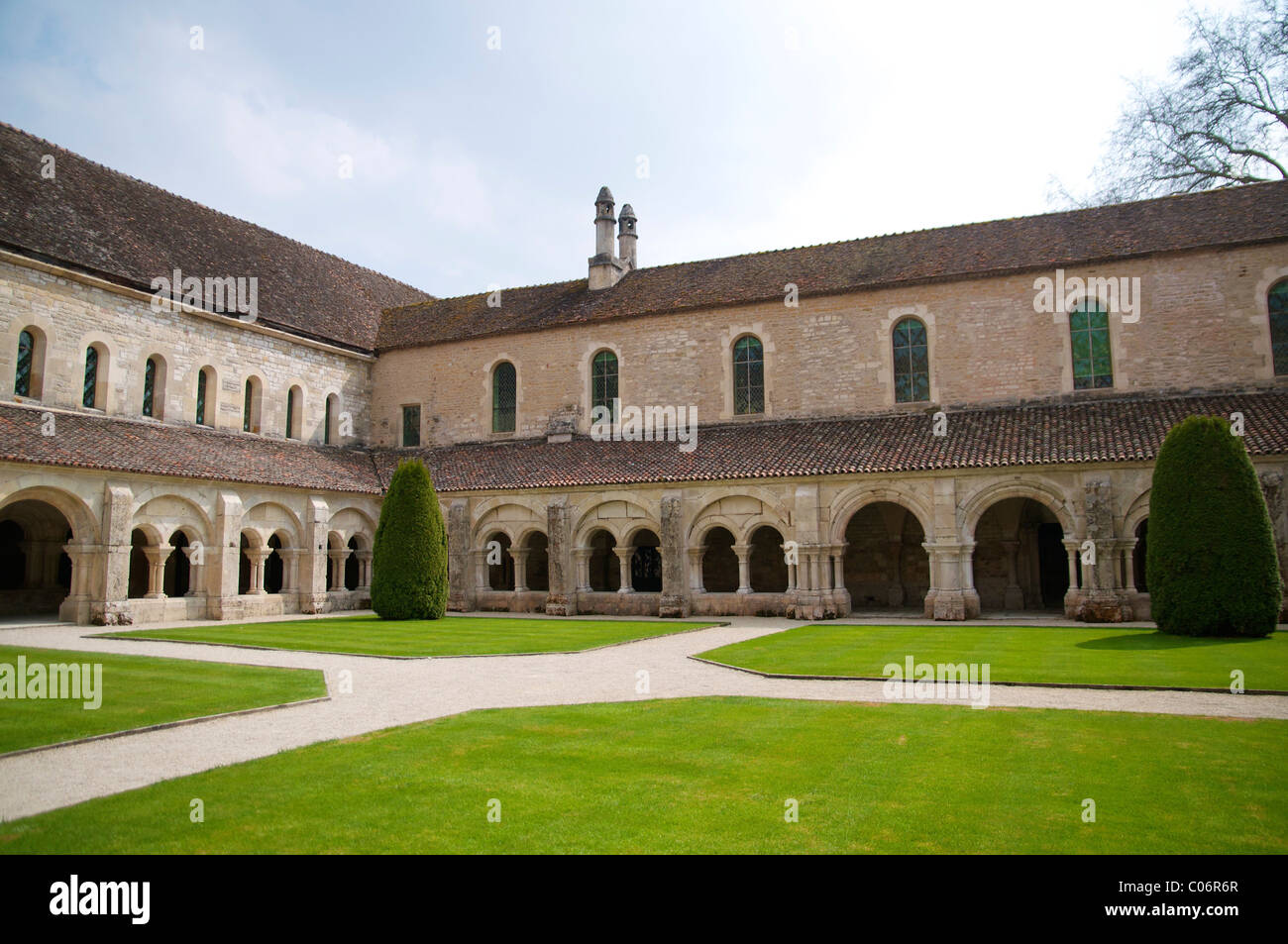 Abtei von Fontenay (1118) in der Nähe von Montbard, im Département Côte-d ' or in Frankreich. Stockfoto