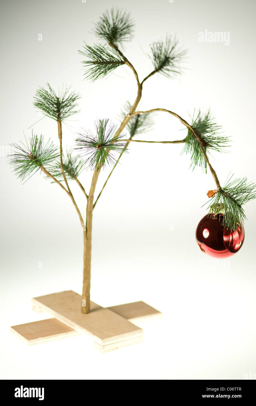 Traurigen Weihnachtsbaum Stockfoto