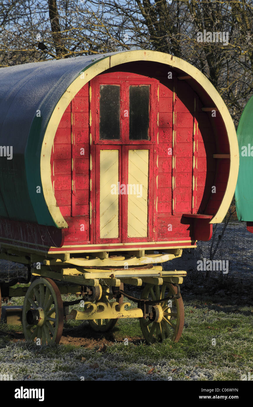 Einen alten Zigeunerwagen in Bunratty Folk Park, Co. Clare, Irland. Stockfoto