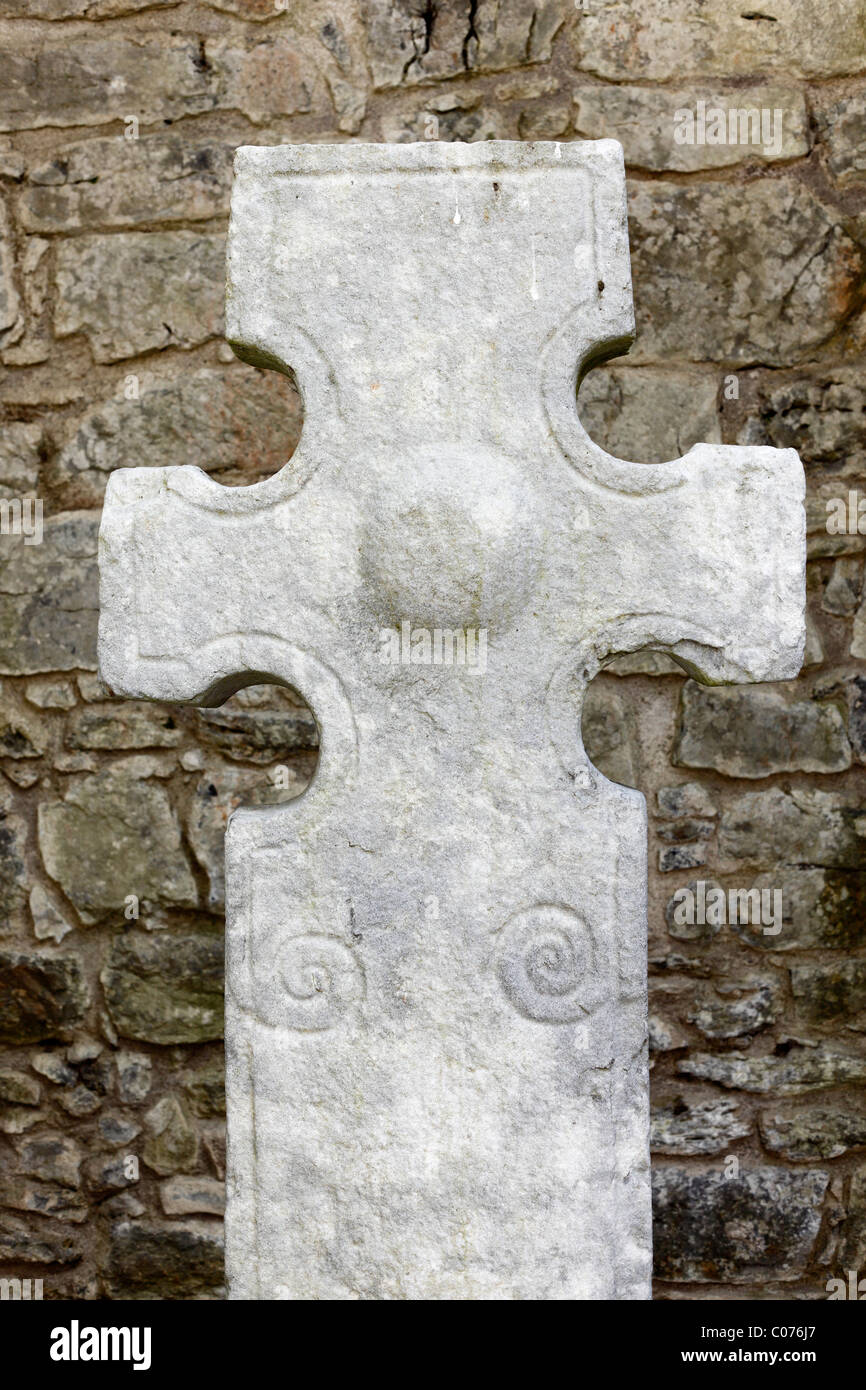 Hohes Kreuz, Kilfenora Kathedrale, Burren, County Clare, Irland, Europa Stockfoto