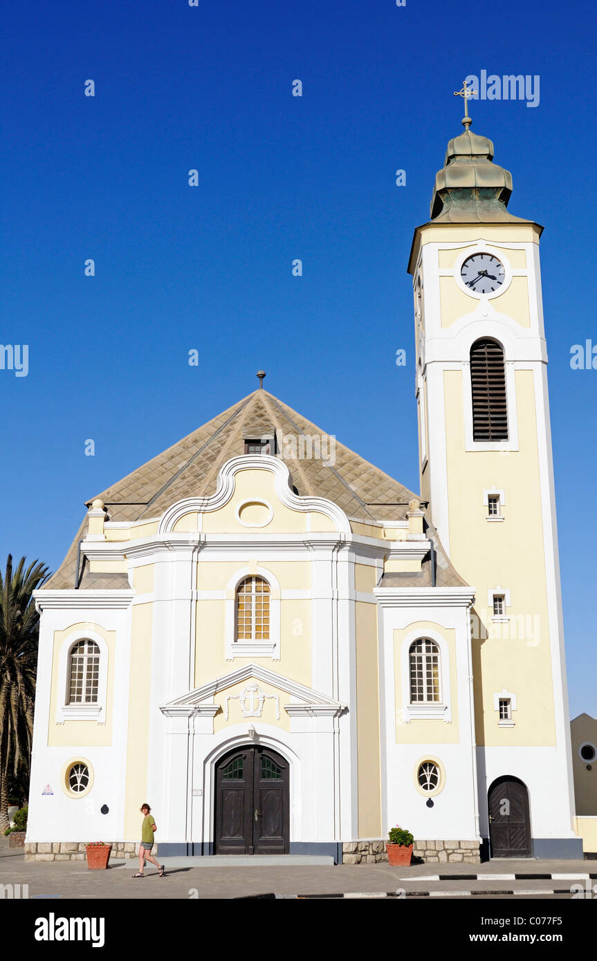 Evangelische Kirche im bayrischen Stil, Architektur aus der deutschen Kolonialzeit, Swakopmund, Erongo Region, Namibia, Afrika Stockfoto
