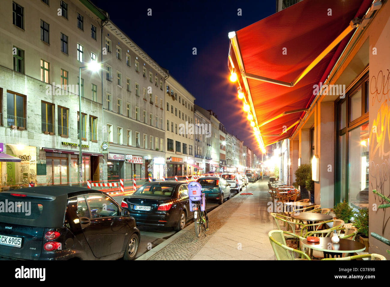 Oranienstraße Straße, Bezirk Kreuzberg, Berlin, Deutschland, Europa Stockfoto