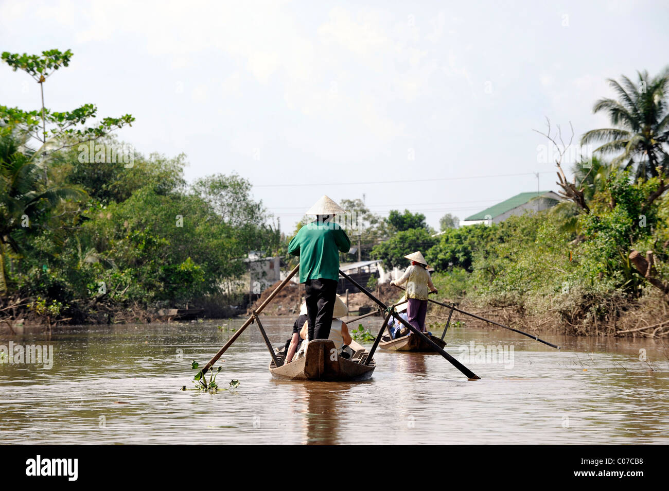 Ruderboote im Mekong-Delta, Vinh Long, Süd-Vietnam, Vietnam, Südostasien, Asien Stockfoto