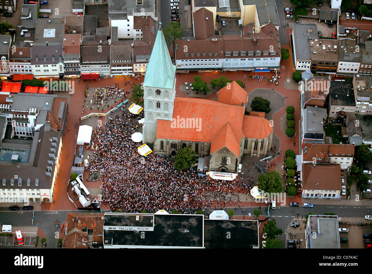 Luftbild, öffentlichen screening vor St. Pauls Kirche, Fußball-WM 2010, das Spiel Deutschland Vs Australien 4: 0 Stockfoto