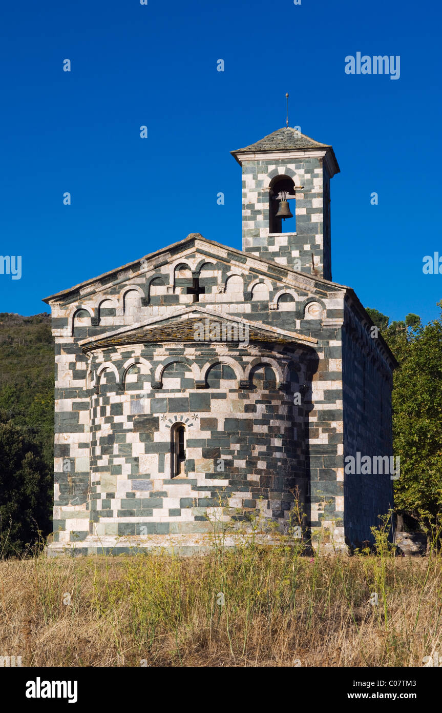 Pisaner Kirche von San Michele de Murato, Nebbio, Korsika, Frankreich, Europa Stockfoto