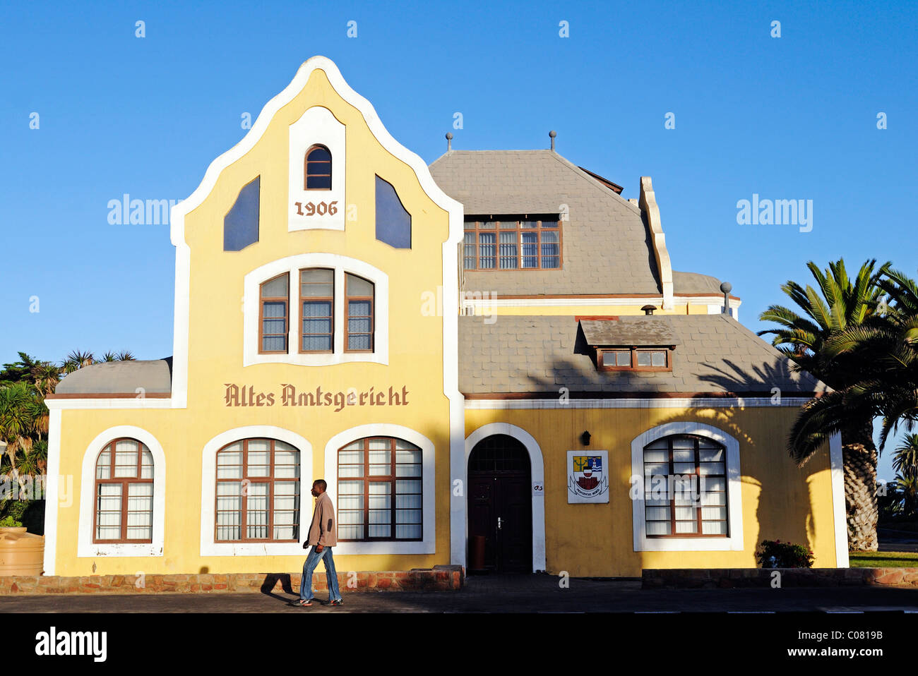 Altes Amtsgericht Bau, Architektur, gebaut während der deutschen Kolonialzeit, Swakopmund, Namibia, Afrika Stockfoto