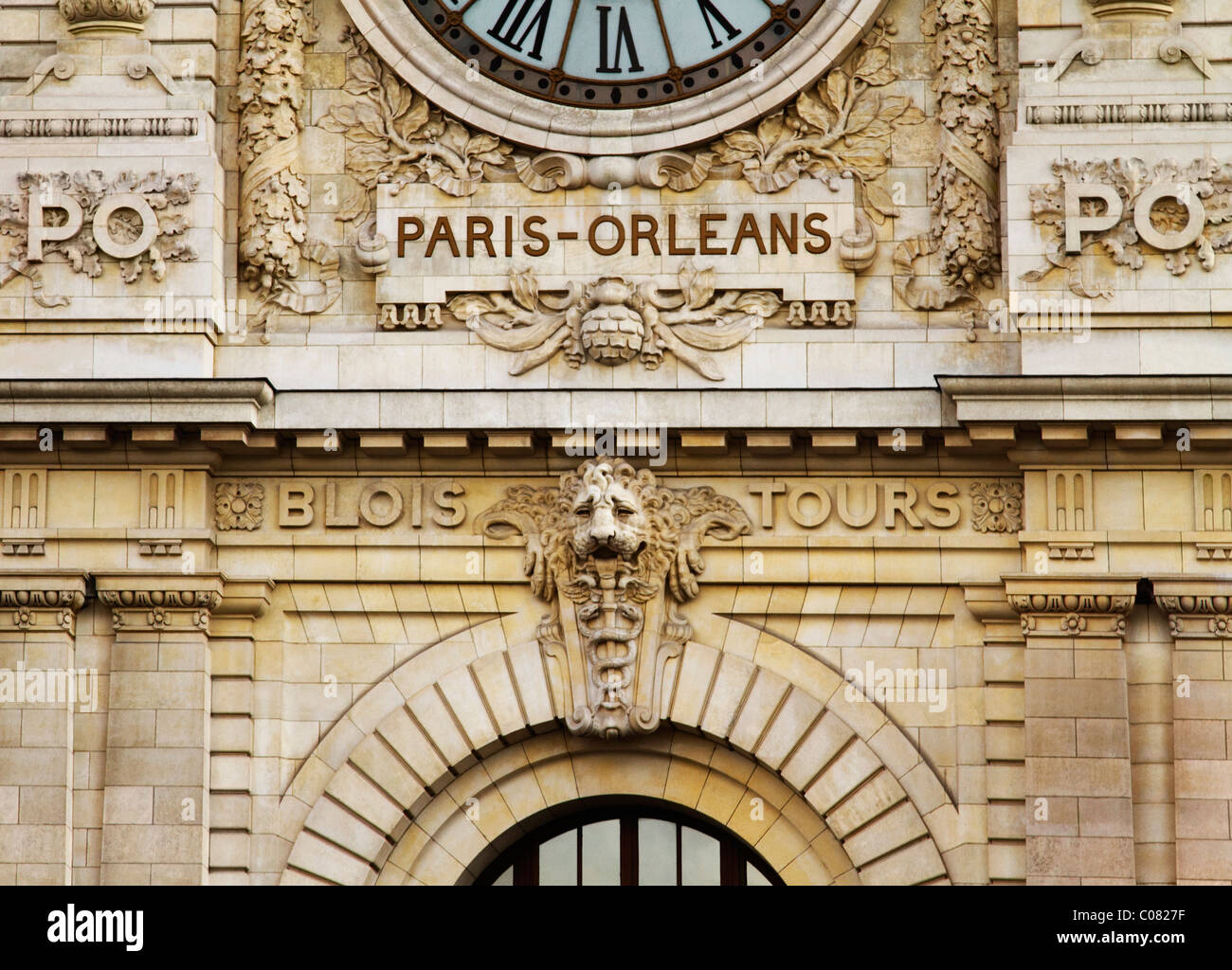 Uhr an einer Railway Station, Paris Orleans Bahnhofsuhr, Paris, Frankreich Stockfoto