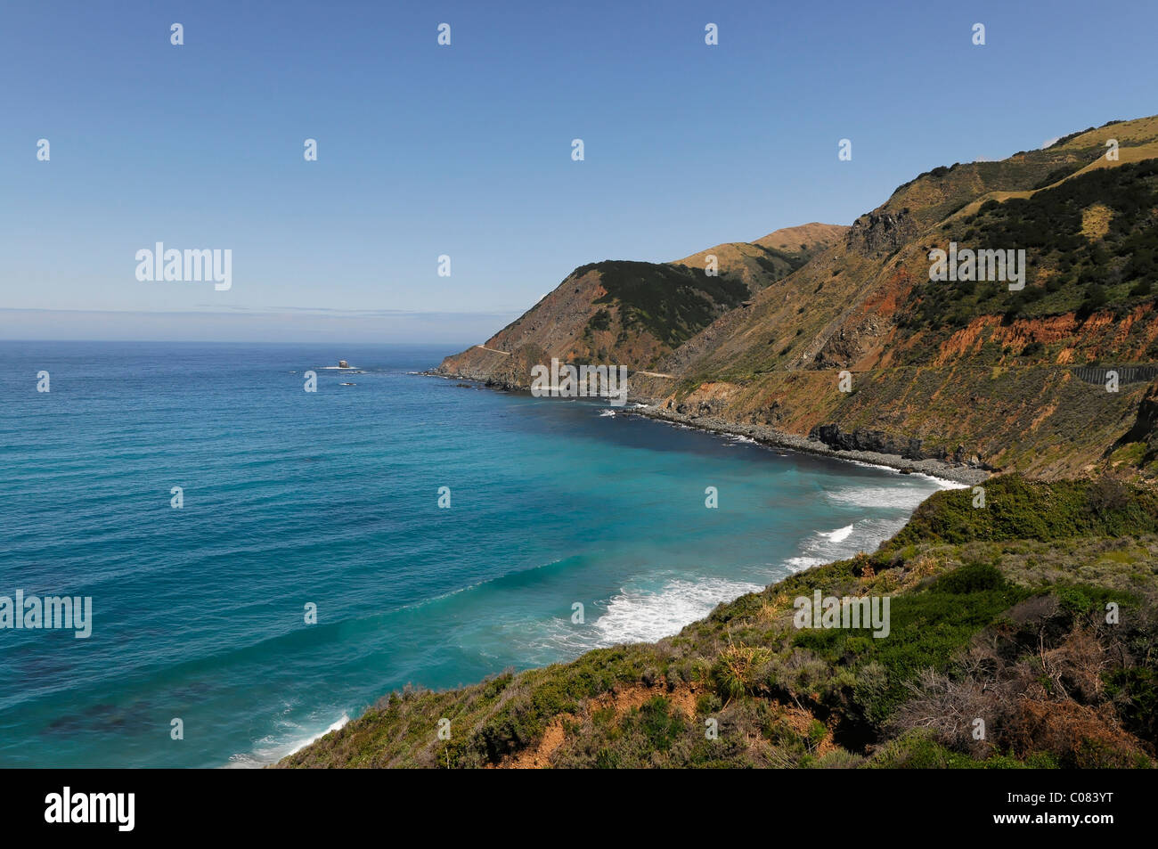 Strand in der Nähe von Big Sur, Pazifik, Kalifornien, USA, Nordamerika Stockfoto
