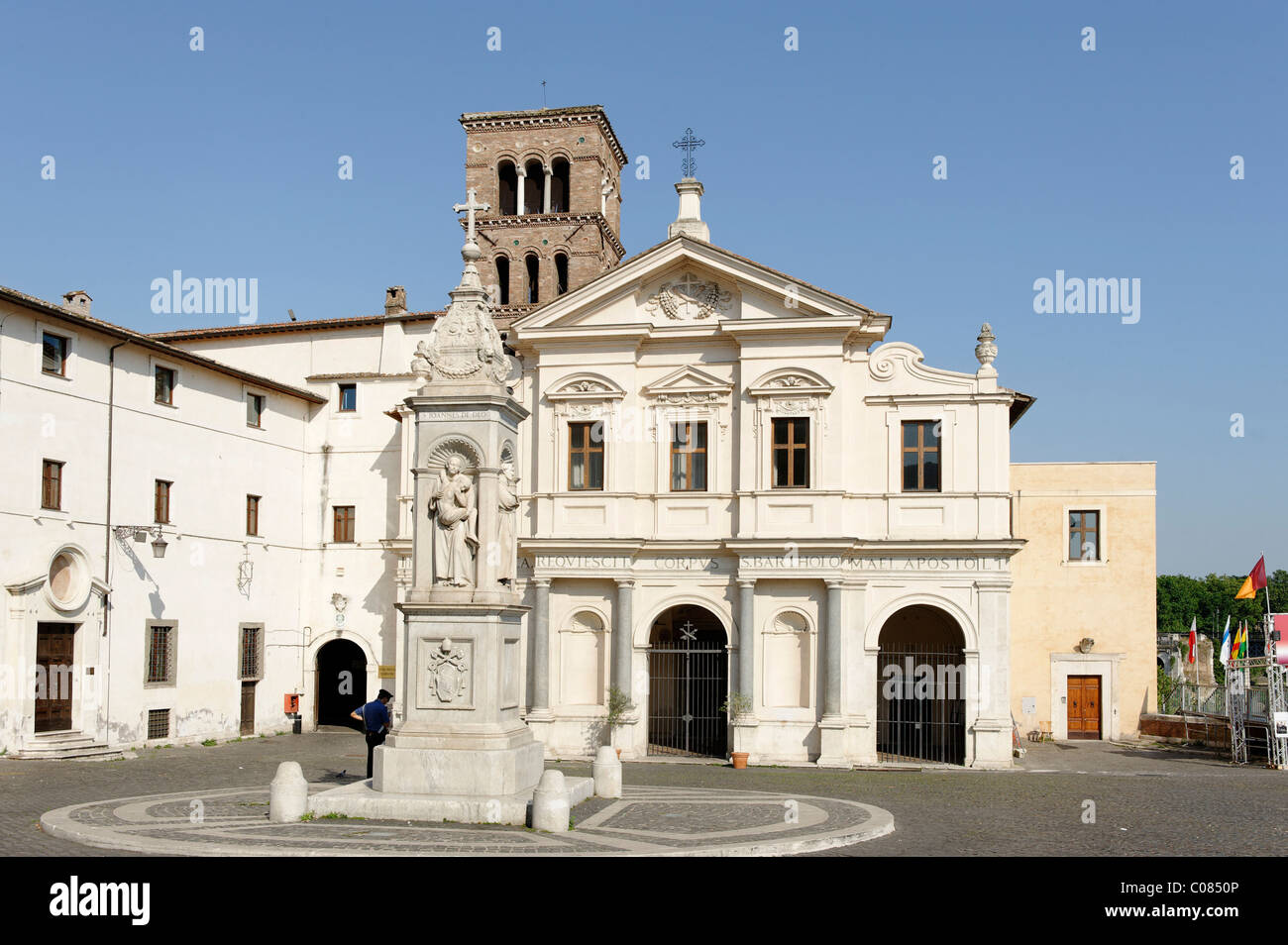 Tiber Insel, Isola Tiberina, San Bartolomeo Gründung Kirche, Rom, Italien, Europa Stockfoto