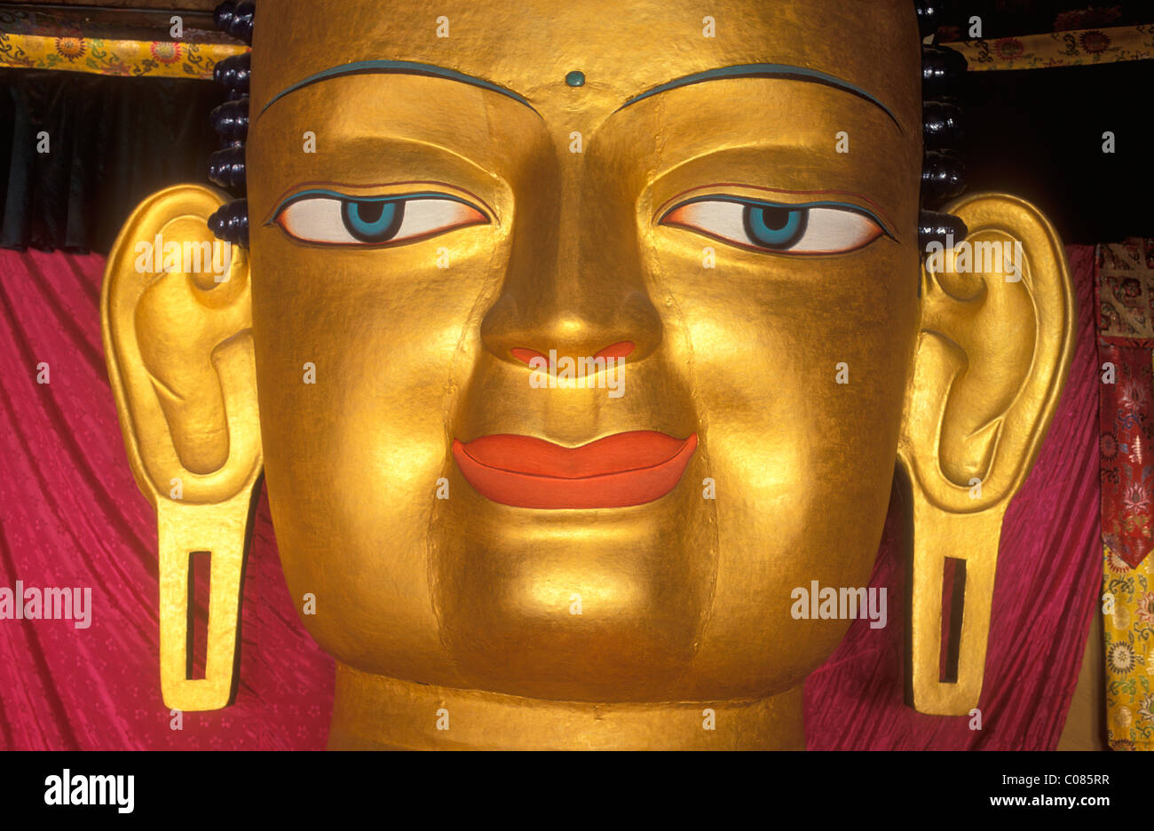 Buddhas Augen Kopf Der Buddha Statue Im Koniglichen Palast Von Shey Ladakh Himalaya Indien Asien Stockfotografie Alamy