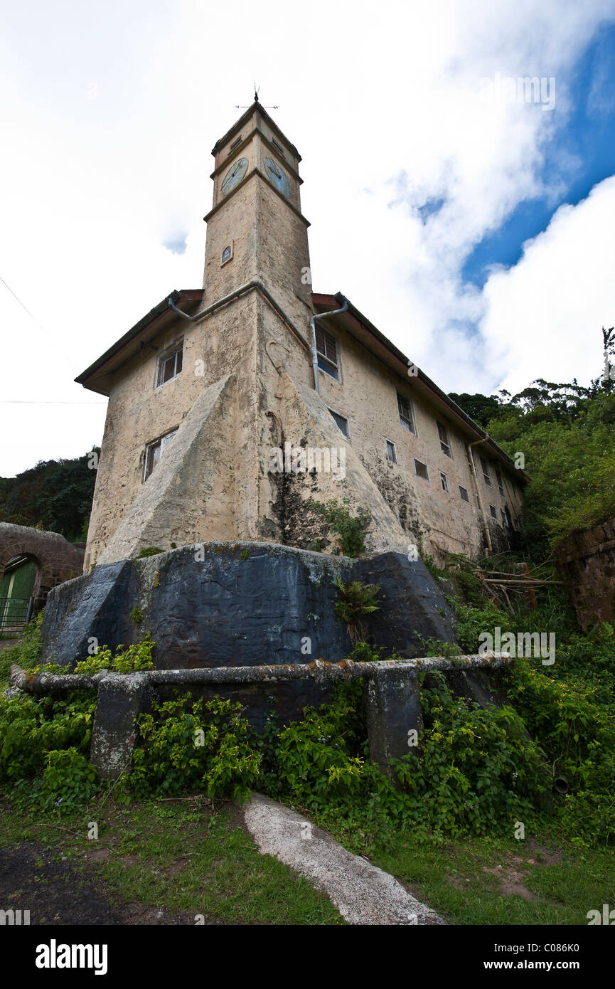 Green Mountain Ascension Island bekannt für Flora und Forna üppiger grüner Vegetation und künstliche Wälder. Süd-Atlantik. Stockfoto