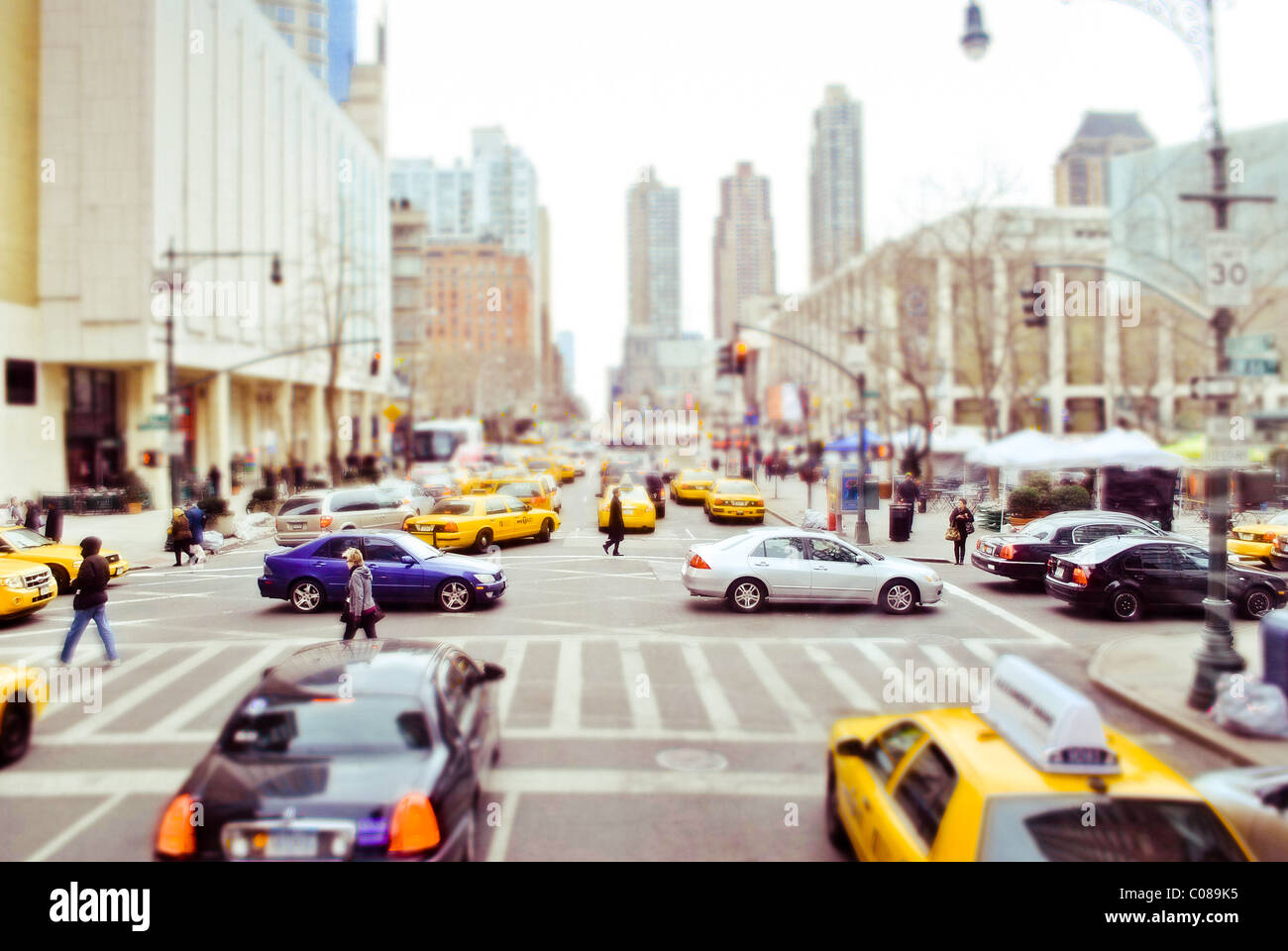 New York-Straßen-Kreuzung. Stockfoto