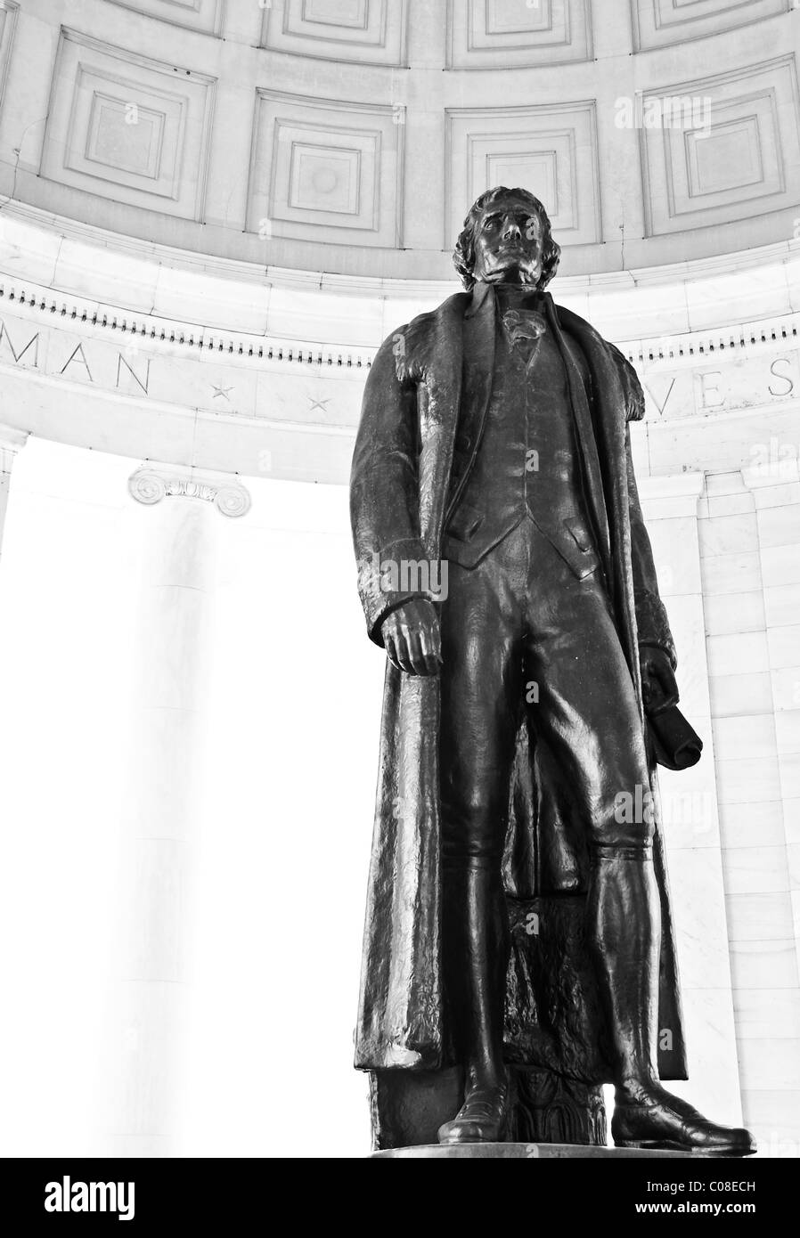 Statue von Thomas Jefferson am Jefferson Memorial in Washington DC. Stockfoto