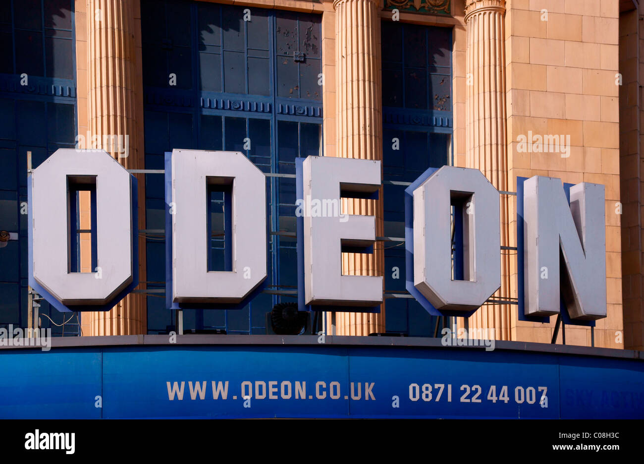 Odeon-Kino Zeichen Stockfoto