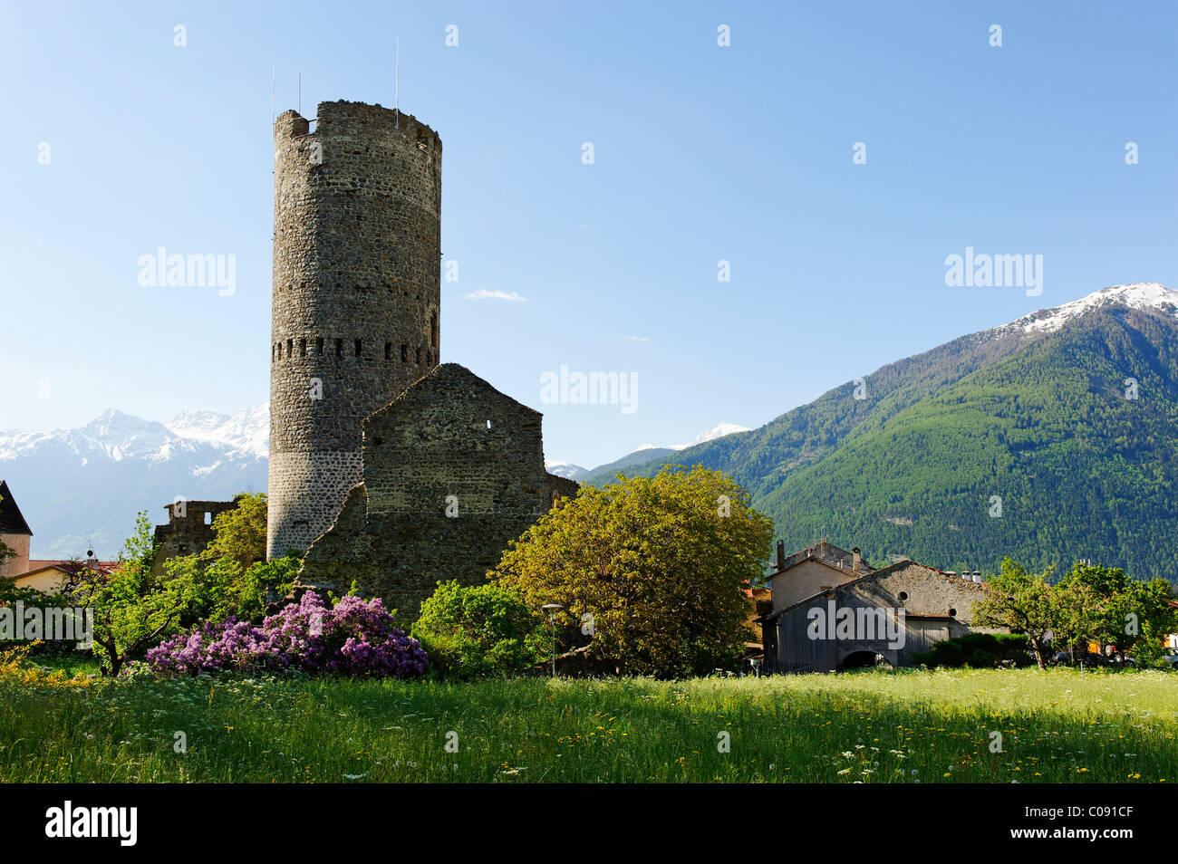 Froehlich Turm, Mals, Vinschgau, Val Venosta, Südtirol, Italien, Europa Stockfoto