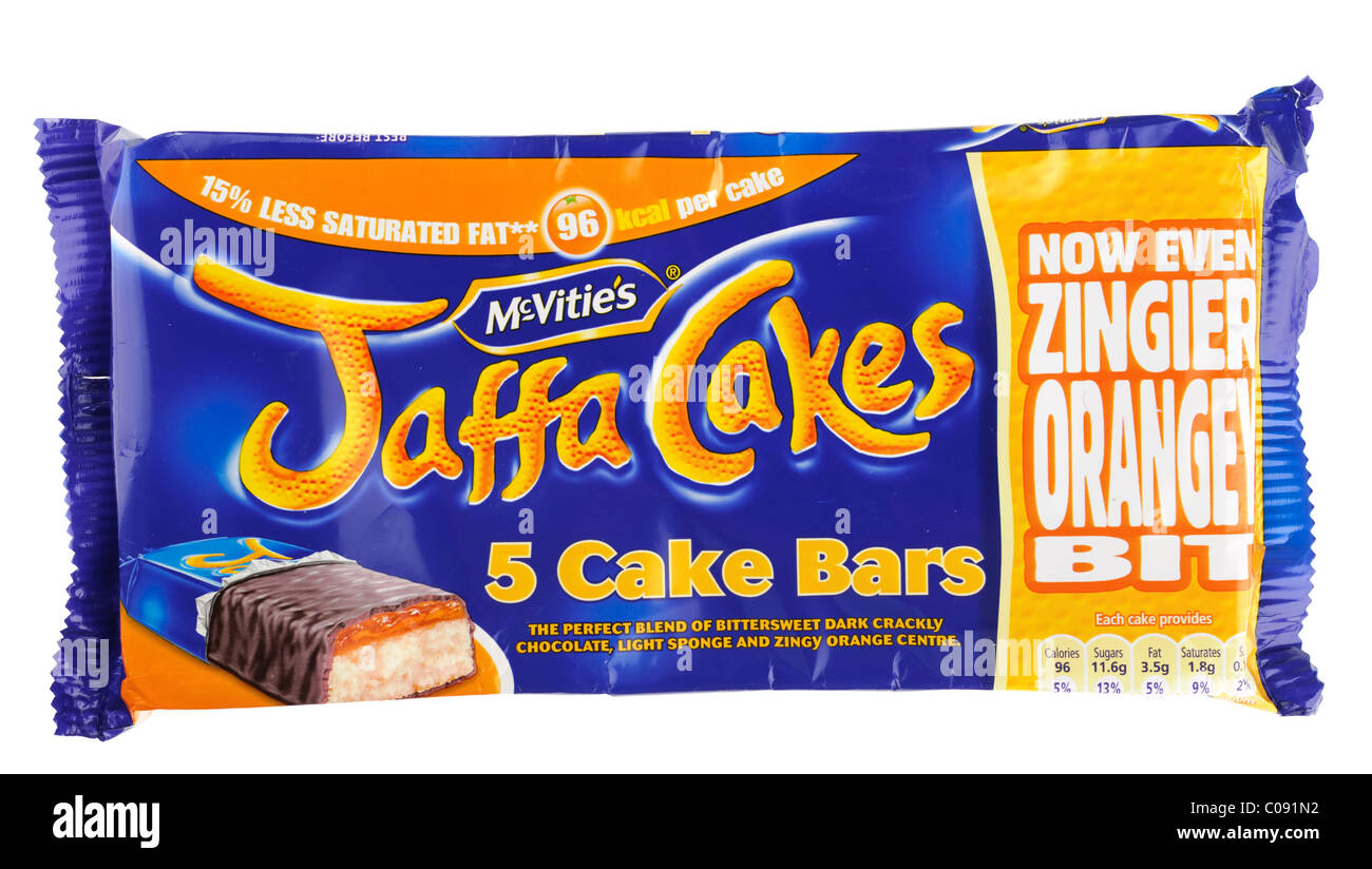 Paket von fünf Toffifees Jaffa Kuchen Kuchen bars Stockfoto