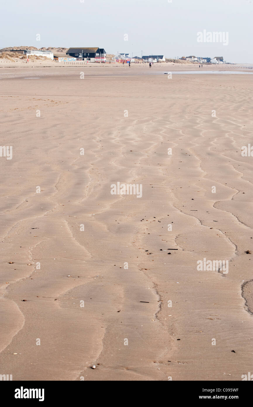 Sand Muster Café Geschäfte Camber sands Stockfoto
