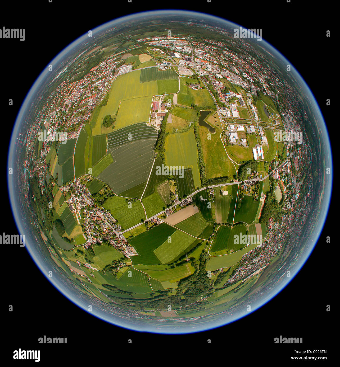 Antenne zu sehen, Herne, Ruhr und Umgebung, Nordrhein-Westfalen, Deutschland, Europa Stockfoto