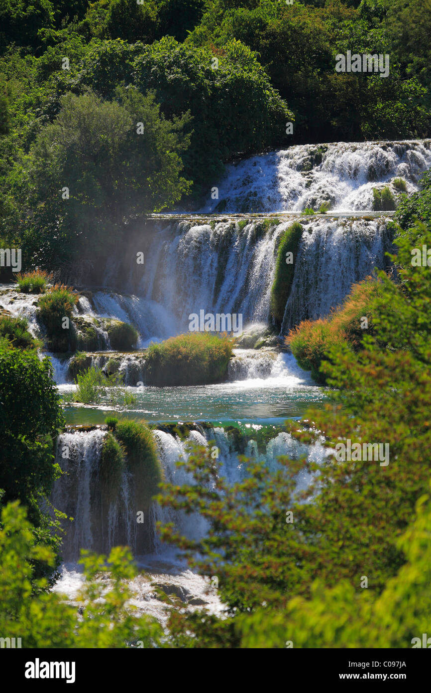 Wasserfälle im Nationalpark Krka, Kroatien. Stockfoto