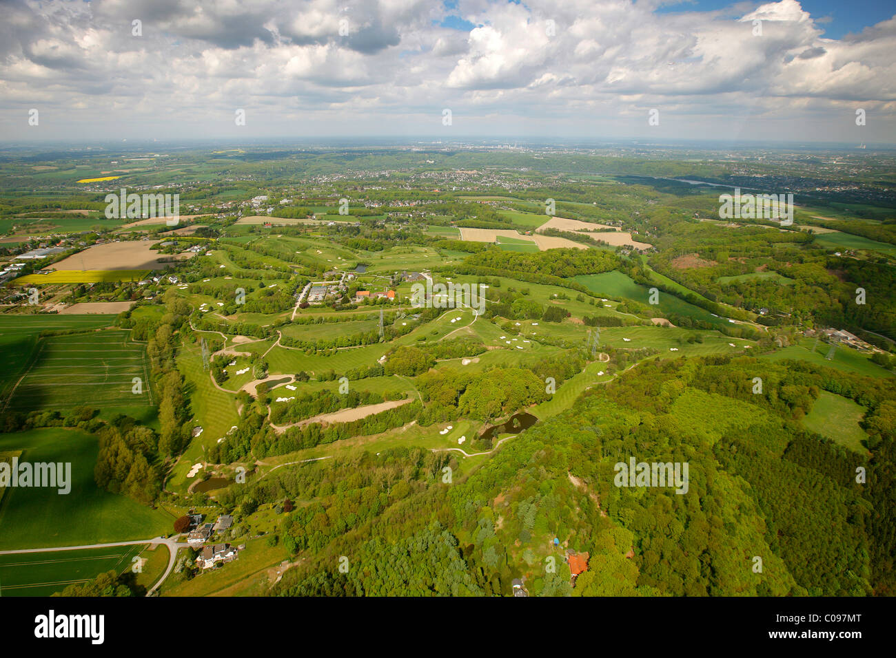 Luftaufnahme, Golfplatz, Heidhausen, Essen, Ruhrgebiet Region, North Rhine-Westphalia, Deutschland, Europa Stockfoto