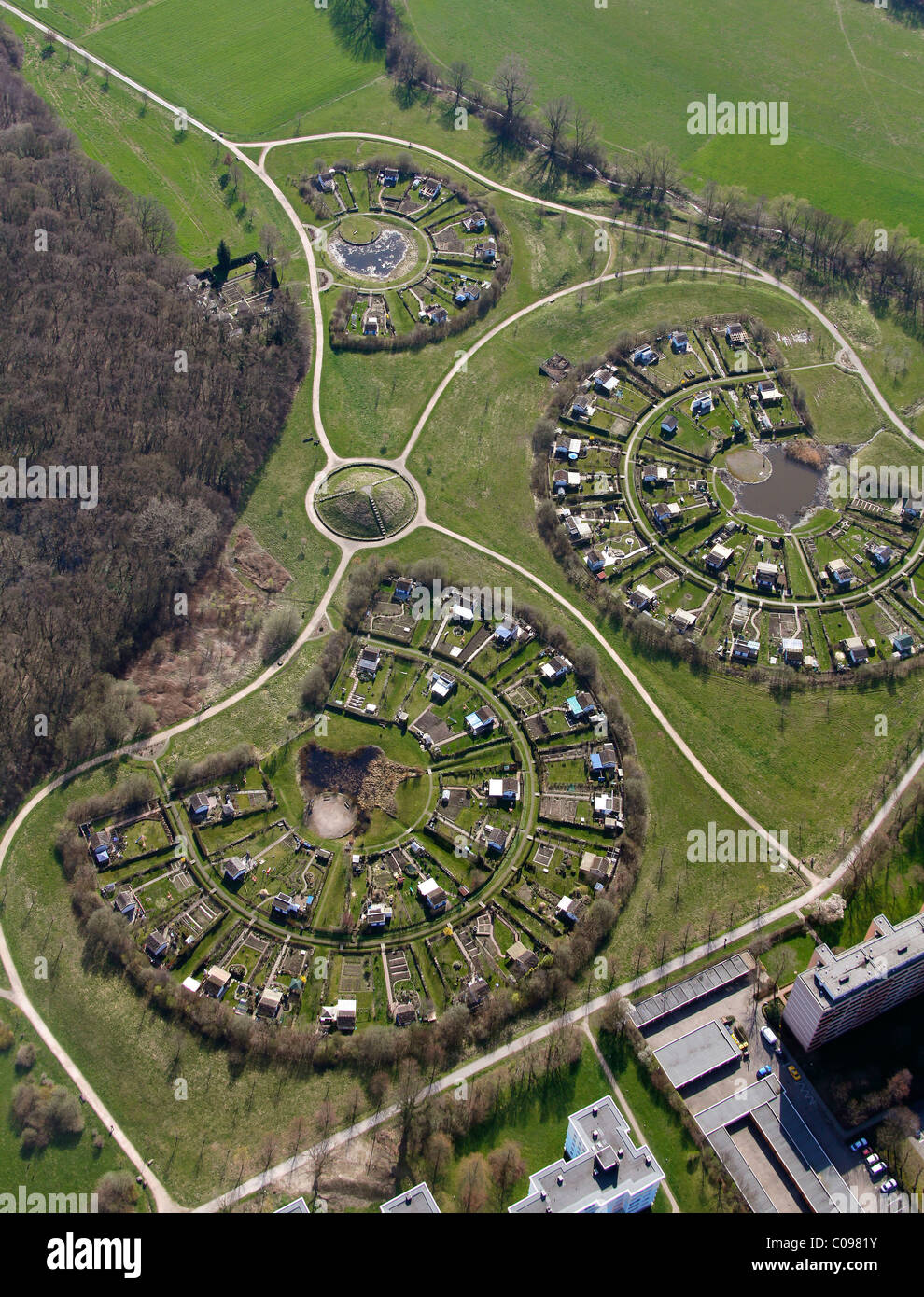 Luftbild anzeigen, Zut Siedlungen, Scharnhorst Grevel Bezirk, Werzenkamp Straße, Dortmund, Ruhrgebiet, Nordrhein-Westfalen Stockfoto