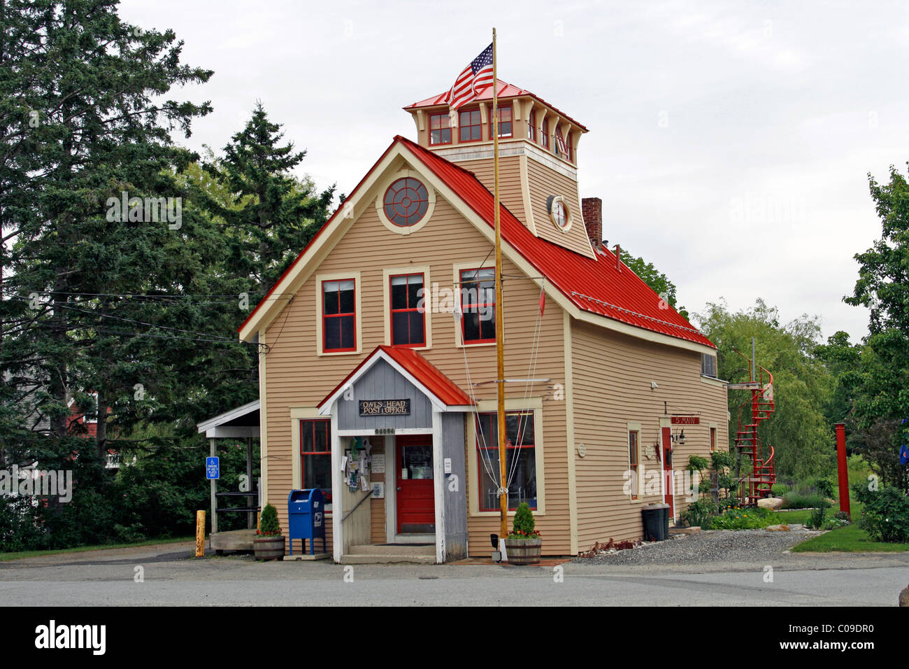 U.S. Post Office, Eulen Kopf Rockland, Fischerdorf, Küste von Maine, New England, USA Stockfoto