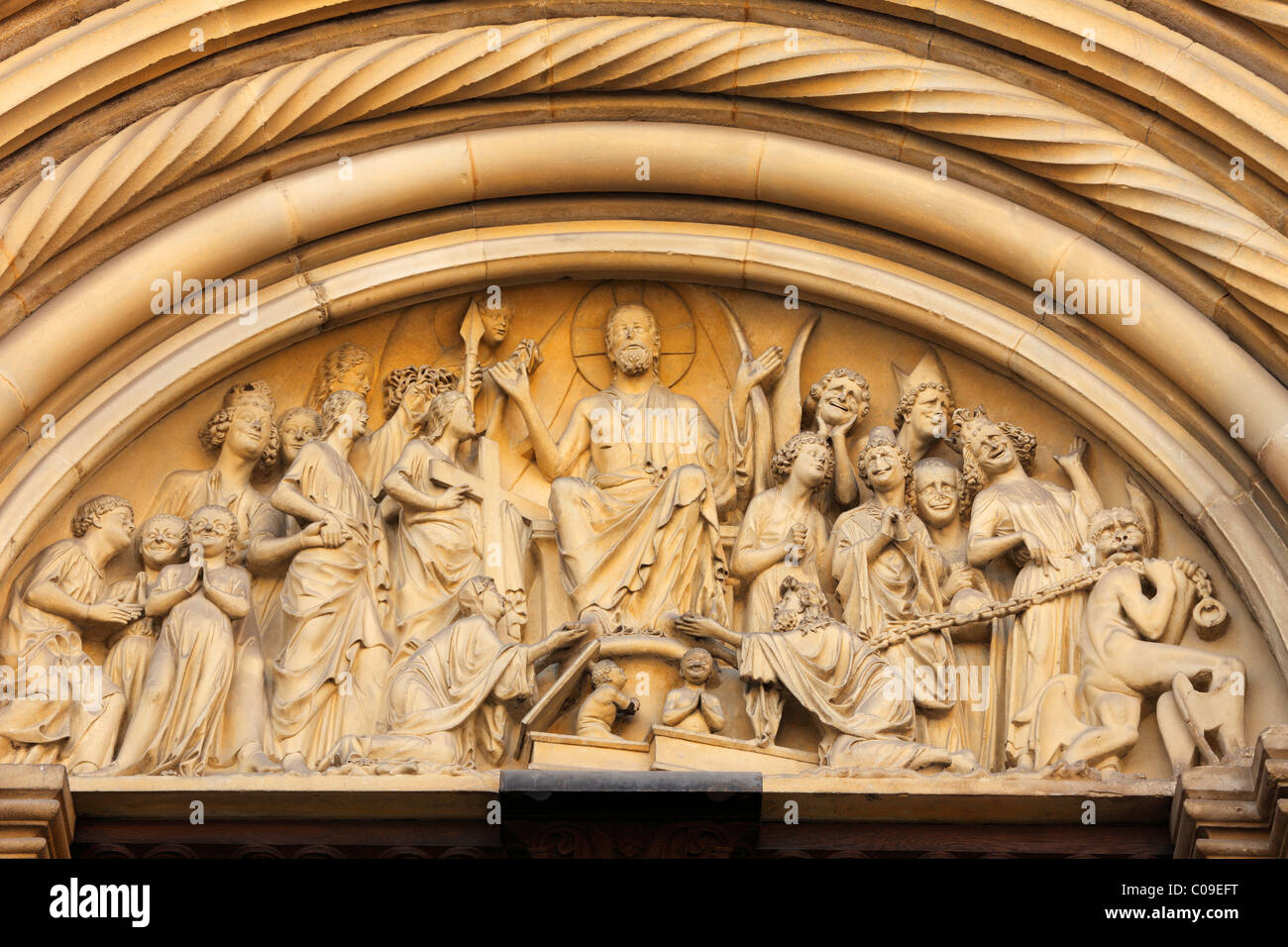 Letzte Urteil, Detail des Portals der Fuerstenportal Prinz, Bamberger Dom Dom, Bamberg, Oberfranken, Franken Stockfoto