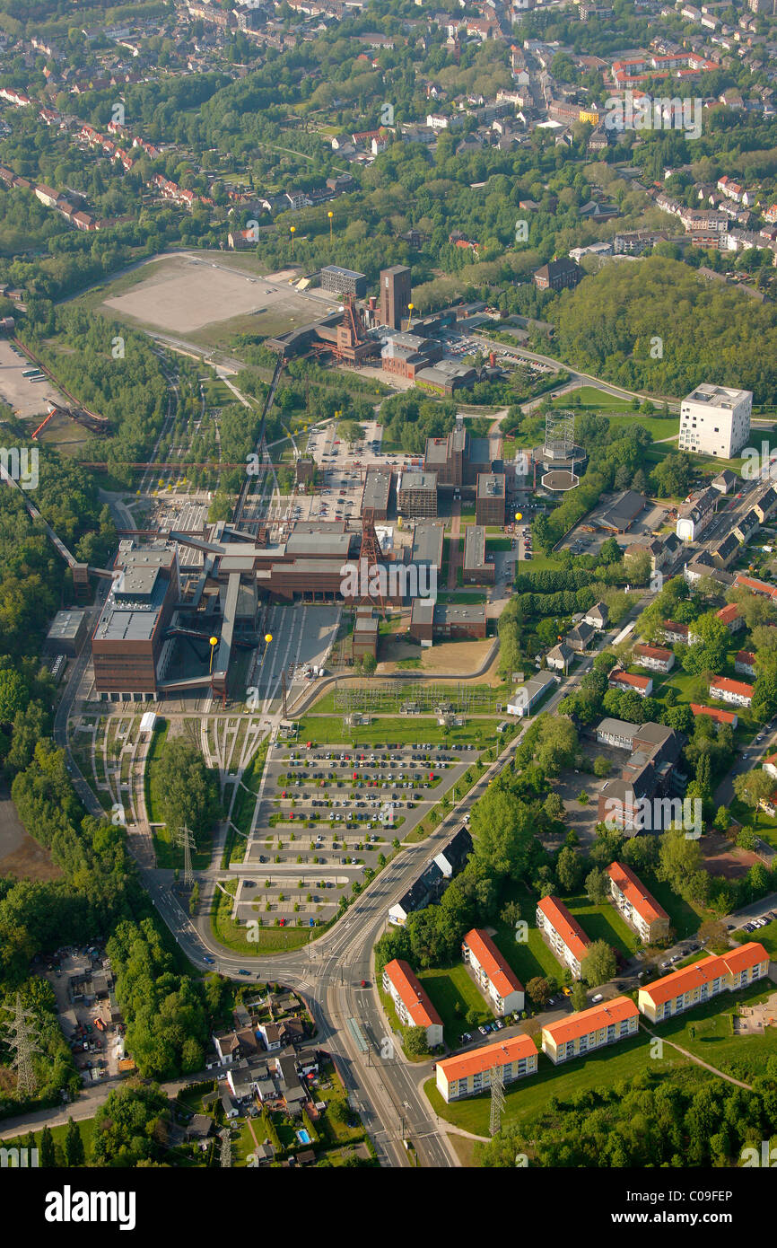 Antenne zu sehen, Bergwerk Zollverein 12, 6, 8, UNESCO-Weltkulturerbe, Schachtzeichen Ruhr. 2010 Kunst-Installation, Essen Stockfoto