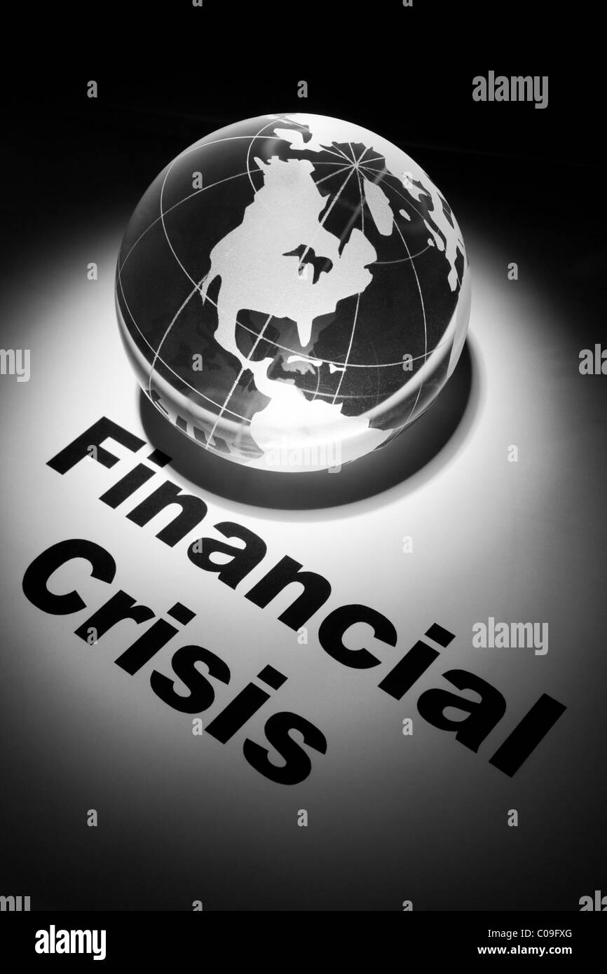 Globus, Konzept der Finanzkrise Stockfoto