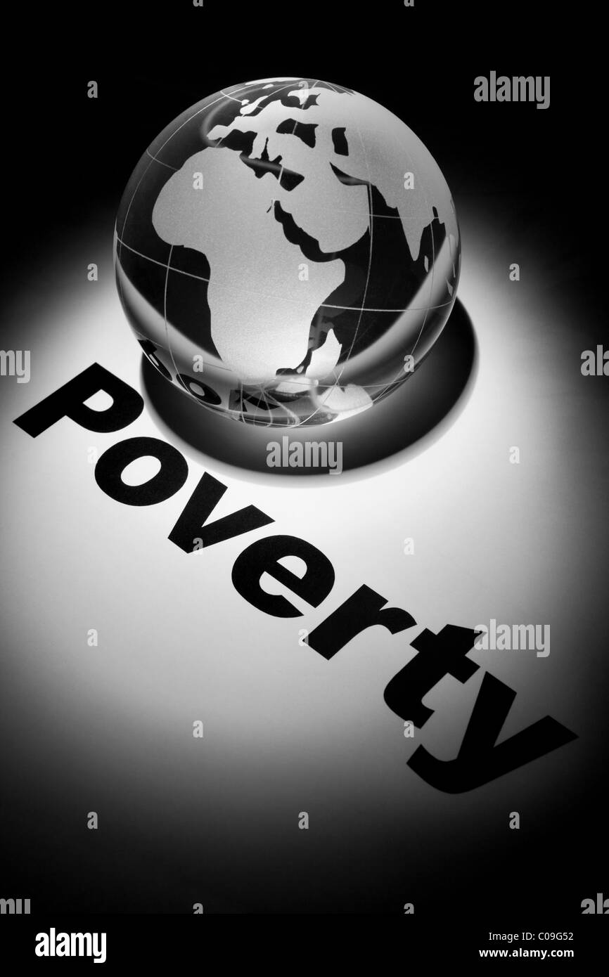 Globus, Begriff der Armut in der Welt Fragen Stockfoto