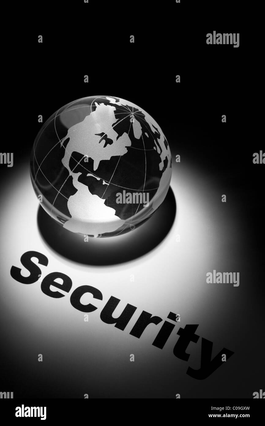 Globus, Konzept der globalen Sicherheit Stockfoto