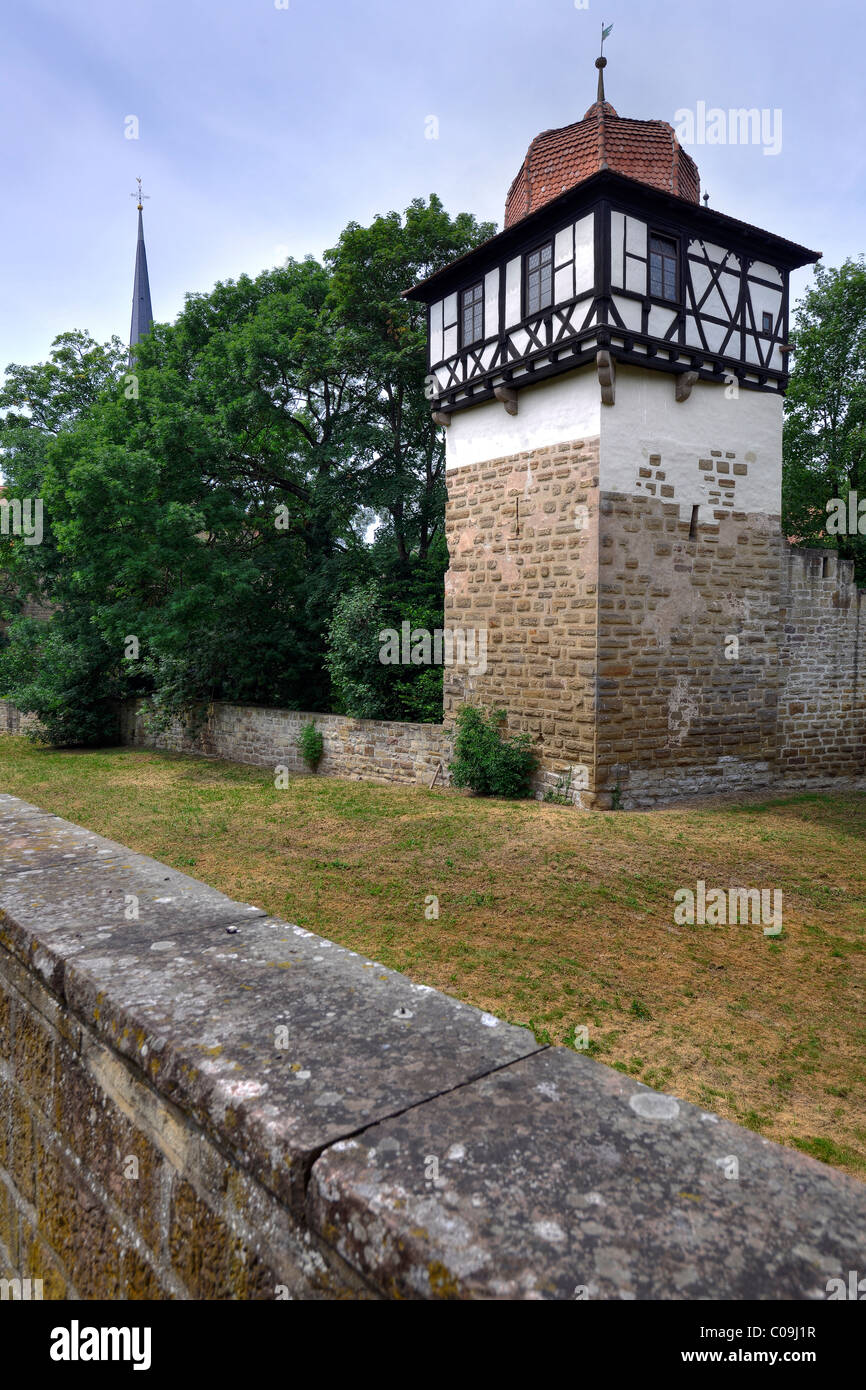 Faust-Turm der Klosteranlage, befestigte Mauer, Kloster Maulbronn, Zisterzienserkloster, UNESCO-Weltkulturerbe Stockfoto