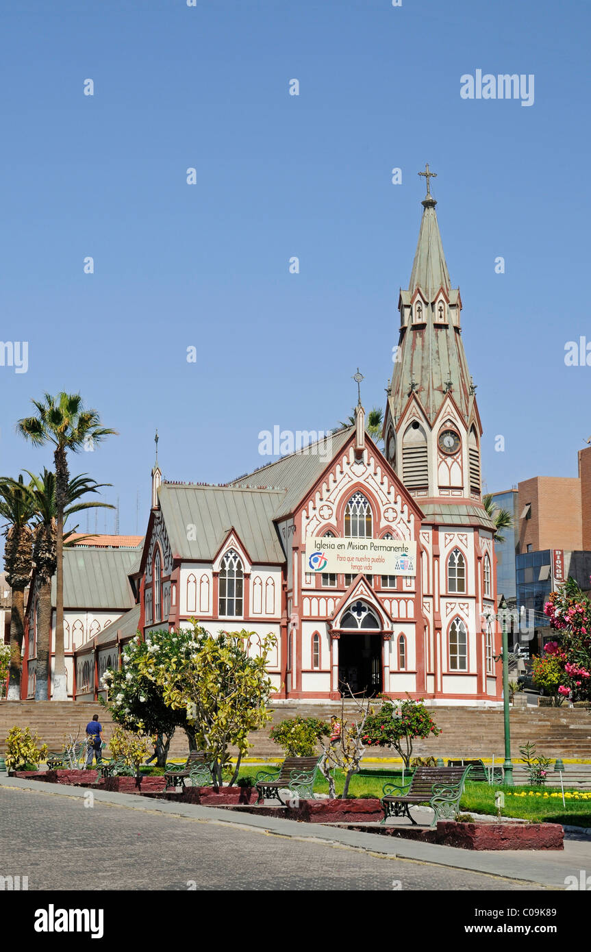 Catedral de San Marcos Kathedrale, Kirche, Architekt Gustave Eiffel, quadratische Plaza Colon, Arica, Norte Grande, Nordchile Stockfoto
