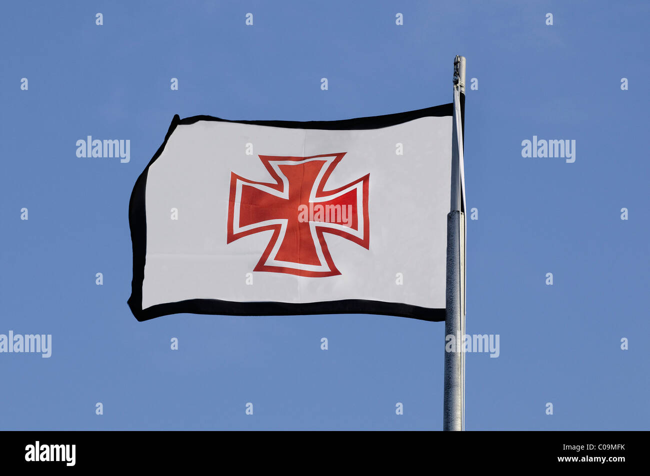 Flagge der DGzRS, Lebensretter, deutsche Maritime Rescue Rettungsboot Service Stockfoto