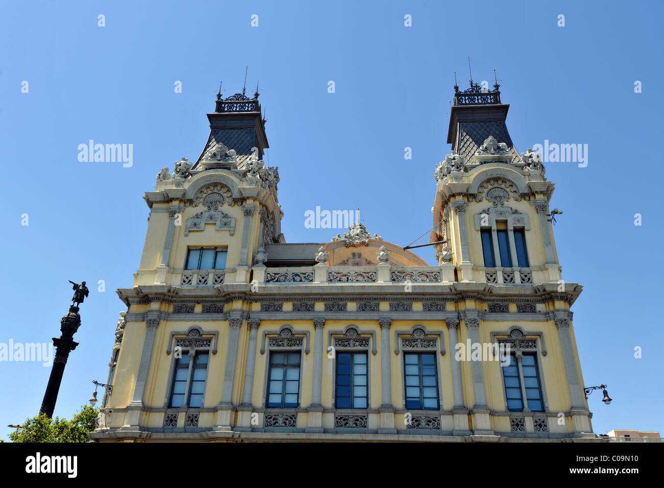 Kolumbus-Denkmal, Monumento ein Colón, Hafenbehörde, Port Vell und Port de Barcelona, Barcelona, Katalonien, Spanien, Europa Stockfoto