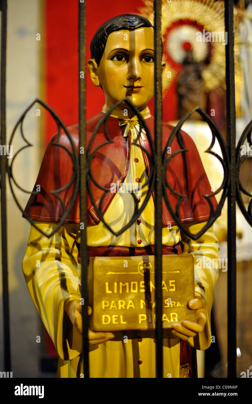 Interieur, Kirche Sant Jaume, der Heilige Statue, Barcelona, Katalonien, Spanien, Europa Stockfoto