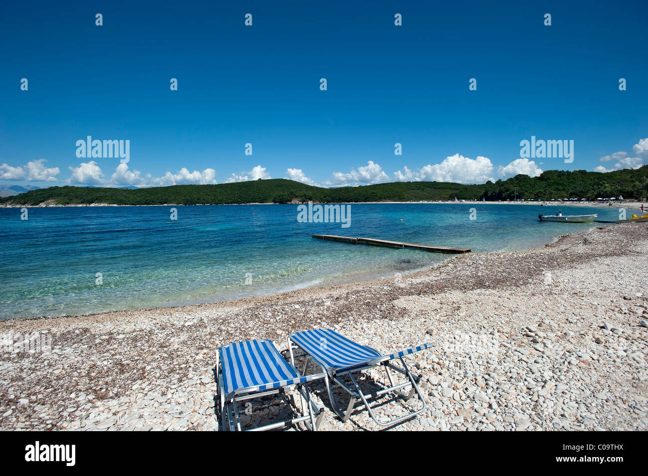 Avlaki Beach, Korfu, Griechenland Stockfoto