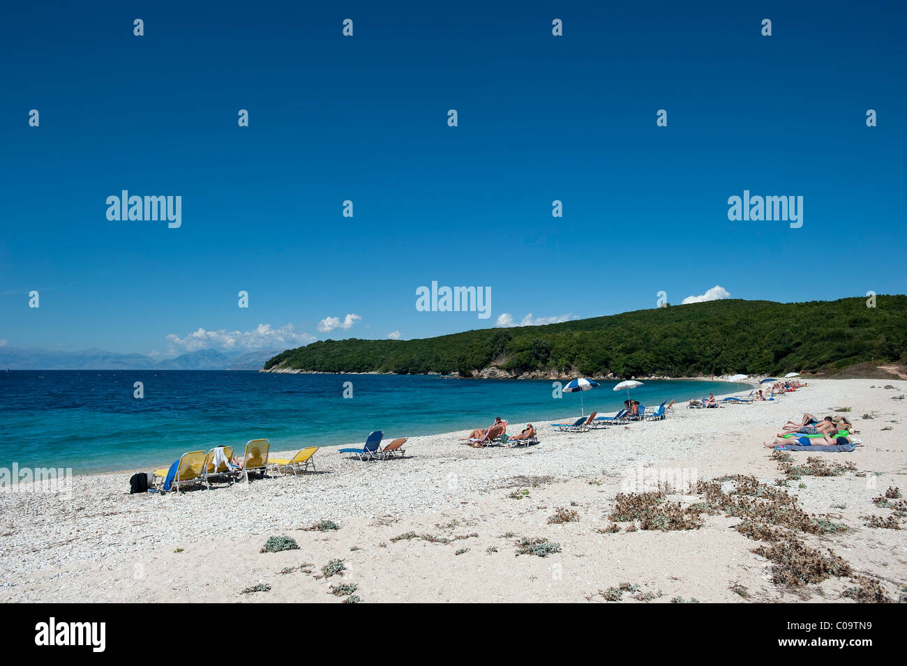 Avlaki Beach, Korfu, Griechenland Stockfoto