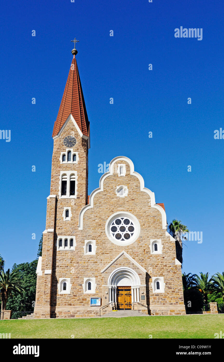 Landmark-Christus-Kirche, gebaut 1896, Evangelisch-Lutherische Kirche im Neo-romanischen Stil, historische Zentrum der Hauptstadt Stockfoto