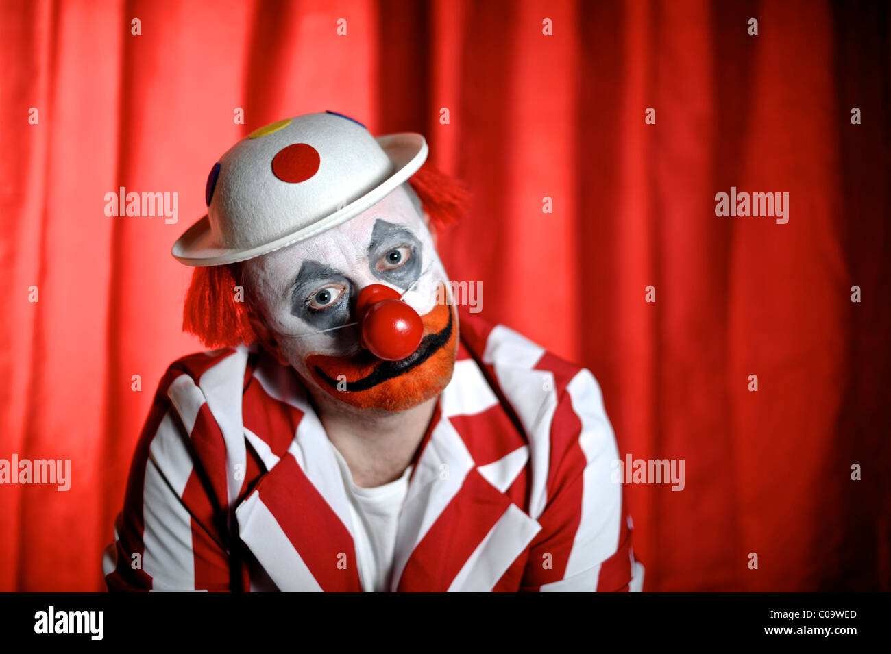 Clown Sad und Scary Make-up Stockfoto