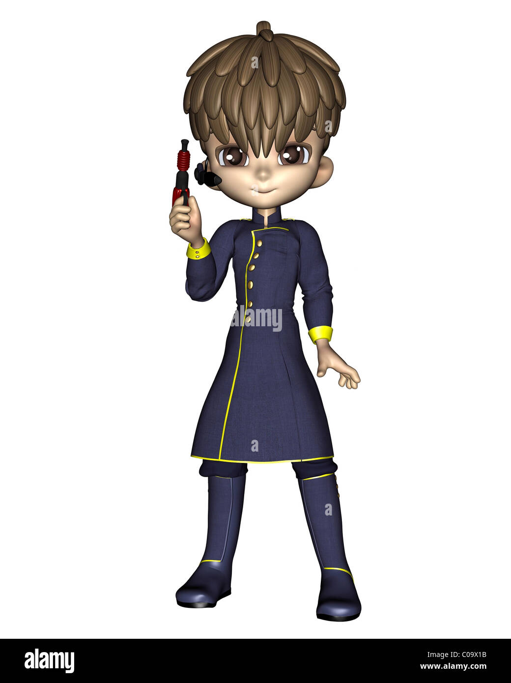 Niedlichen Toon männlich Starship Officer - 2 Stockfoto