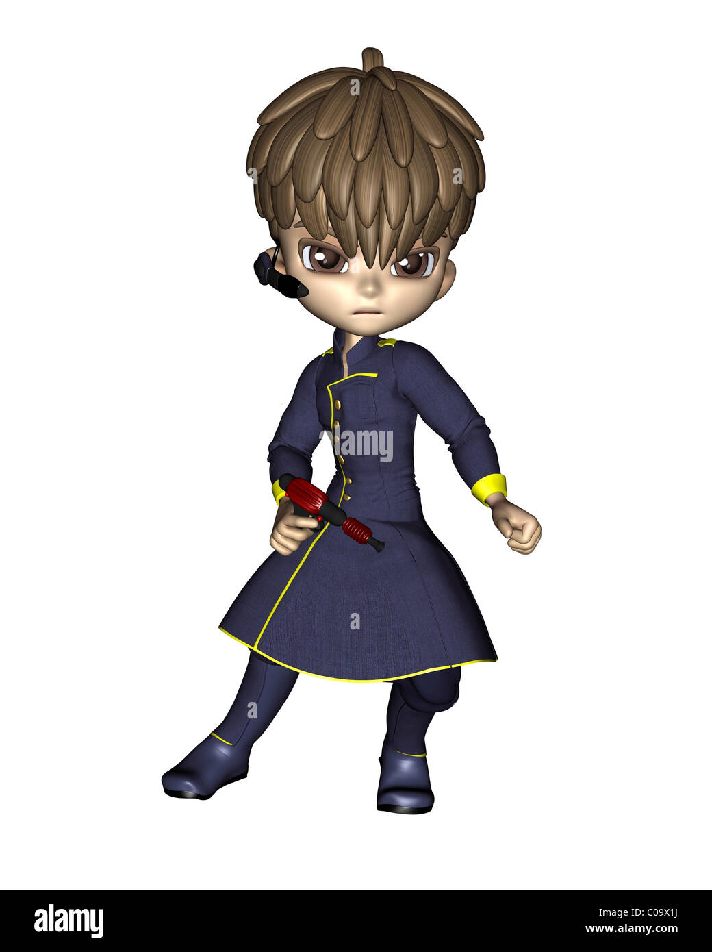 Niedlichen Toon männlich Starship Officer - 1 Stockfoto