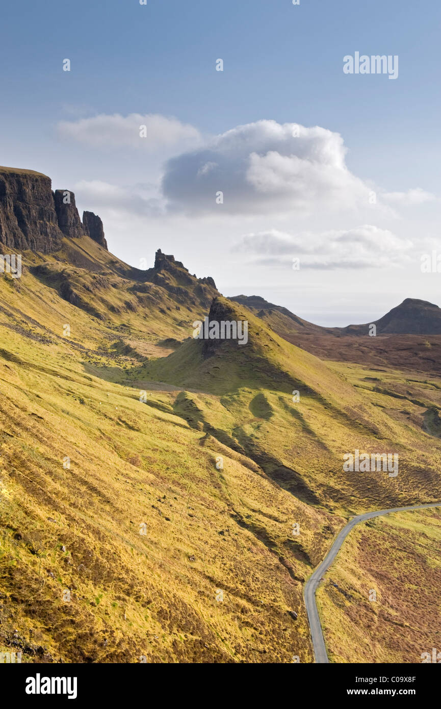 Der Quiraing, Isle of Skye, innere Hebriden, Schottisches Hochland, Schottland Stockfoto