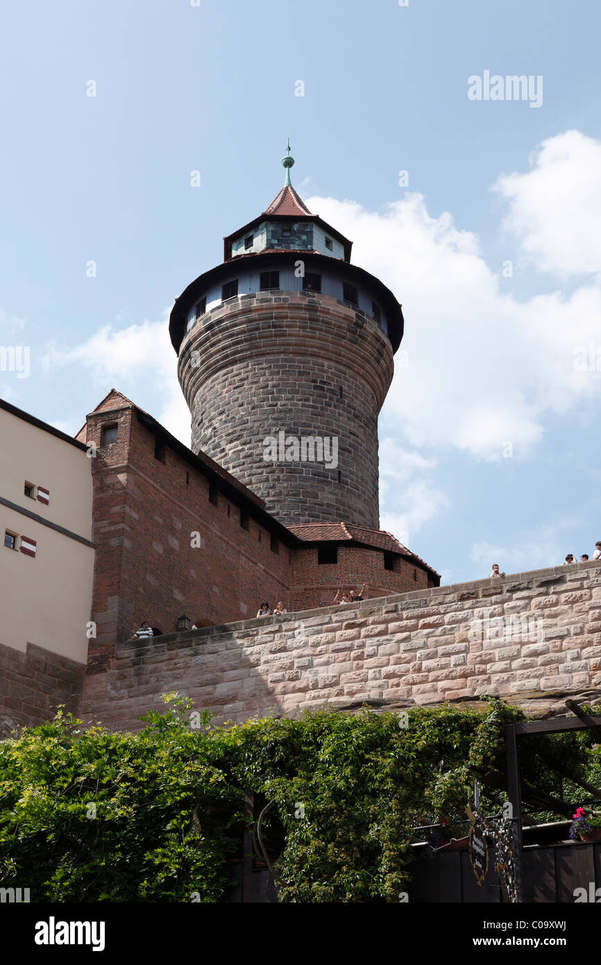 Sinnwellturm Turm, Nürnberger Burg, Nürnberg, Middle Franconia, Franken, Bayern, Deutschland, Europa Stockfoto