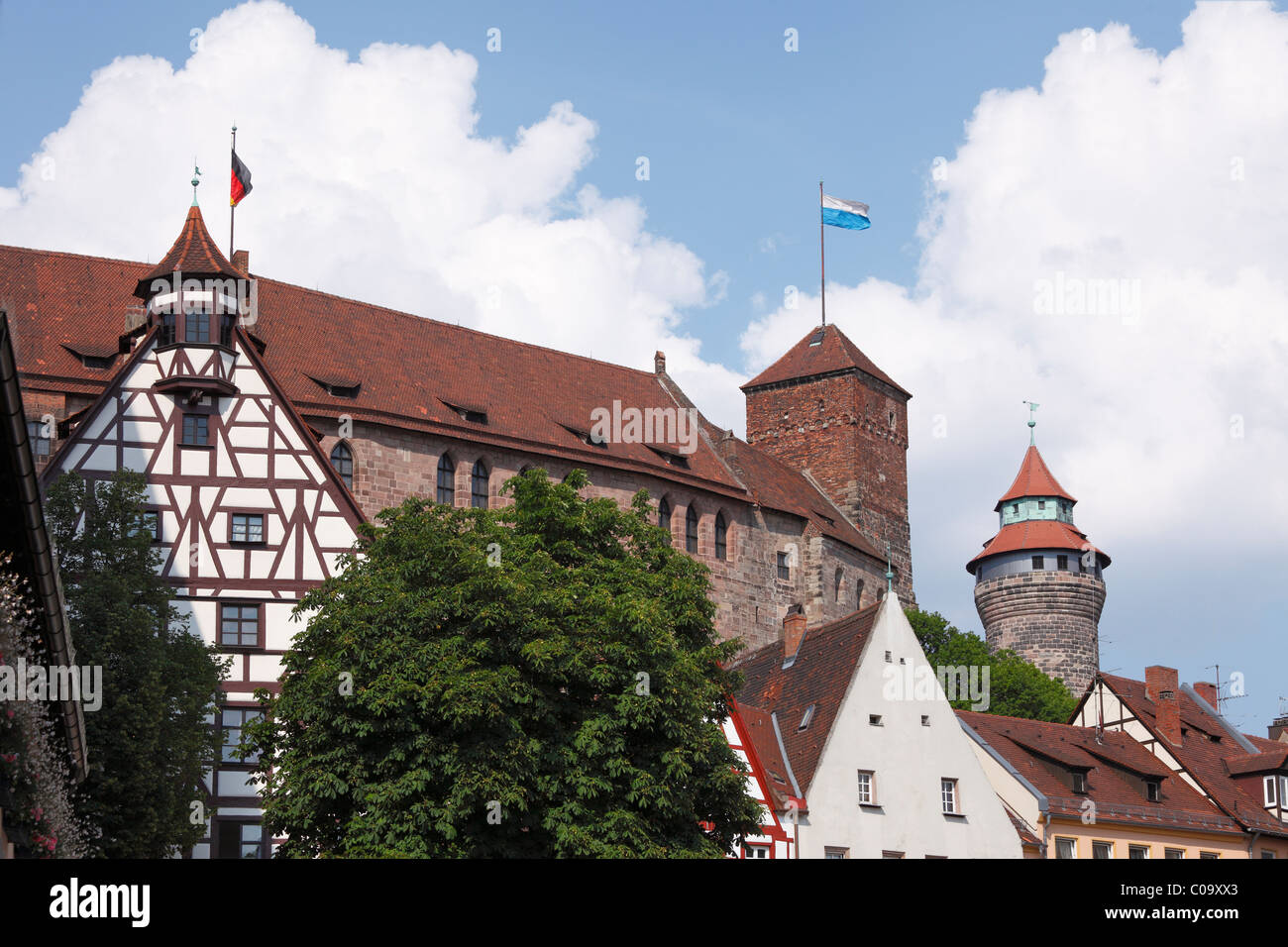 Kaiserburg Castle, Nürnberg, Middle Franconia, Franken, Bayern, Deutschland, Europa Stockfoto